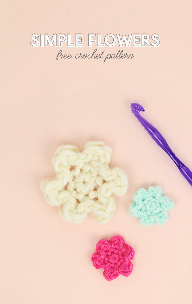 Crochet Hair Clip Patterns Free How To Crochet Flowers Small Simple Flower Pattern Persia Lou