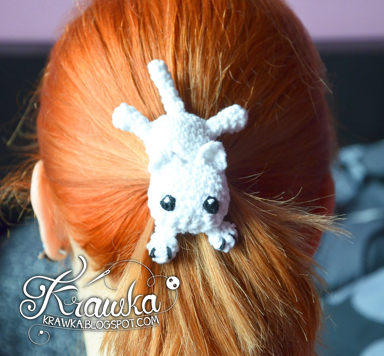 Crochet Hair Clip Patterns Free Krawka There Is A Cat On My Head Hairclip Free Pattern