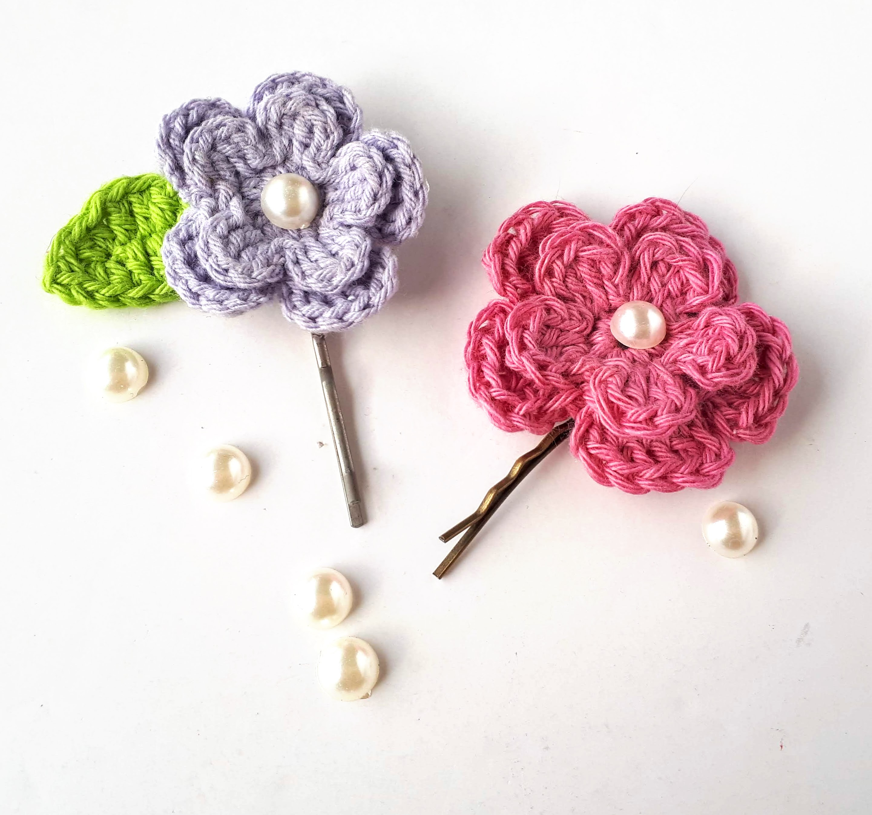Crochet Hair Clip Patterns Free Spring Flower Hair Clips Free Crochet Pattern