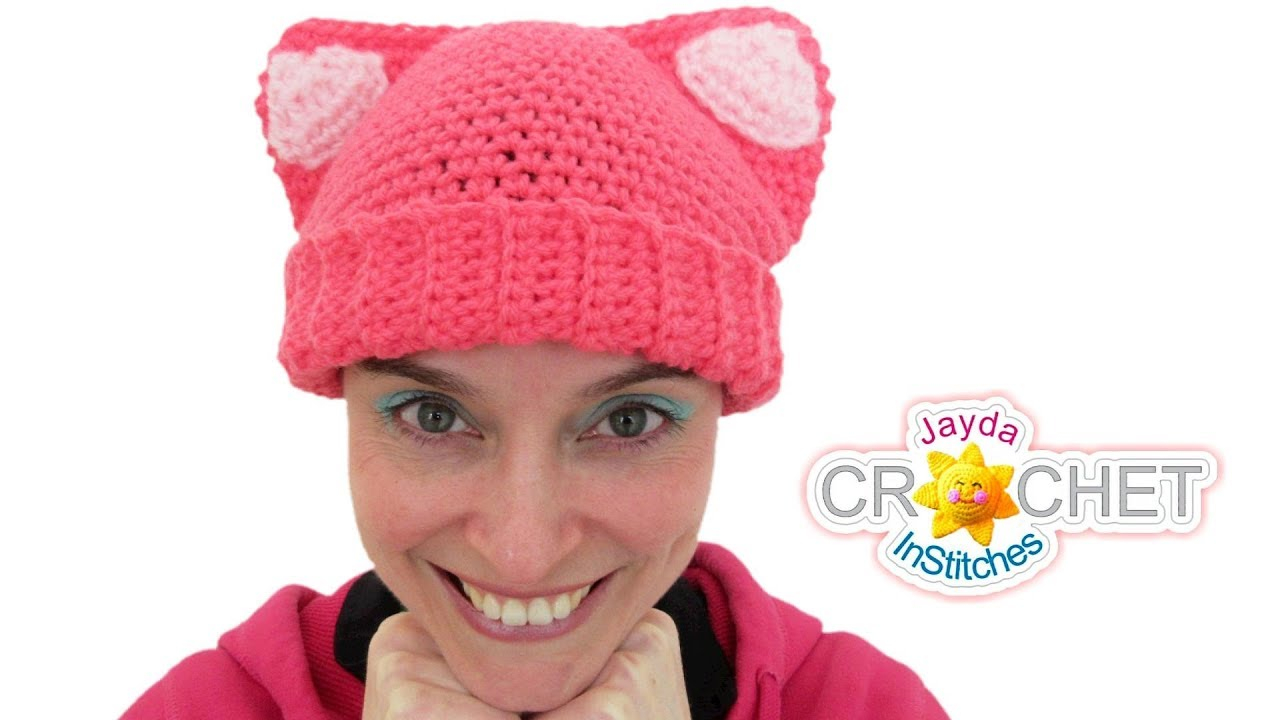 Crochet Hat With Ears Pattern Cat Ears Hat Crochet Tutorial For Adults Kids Youtube