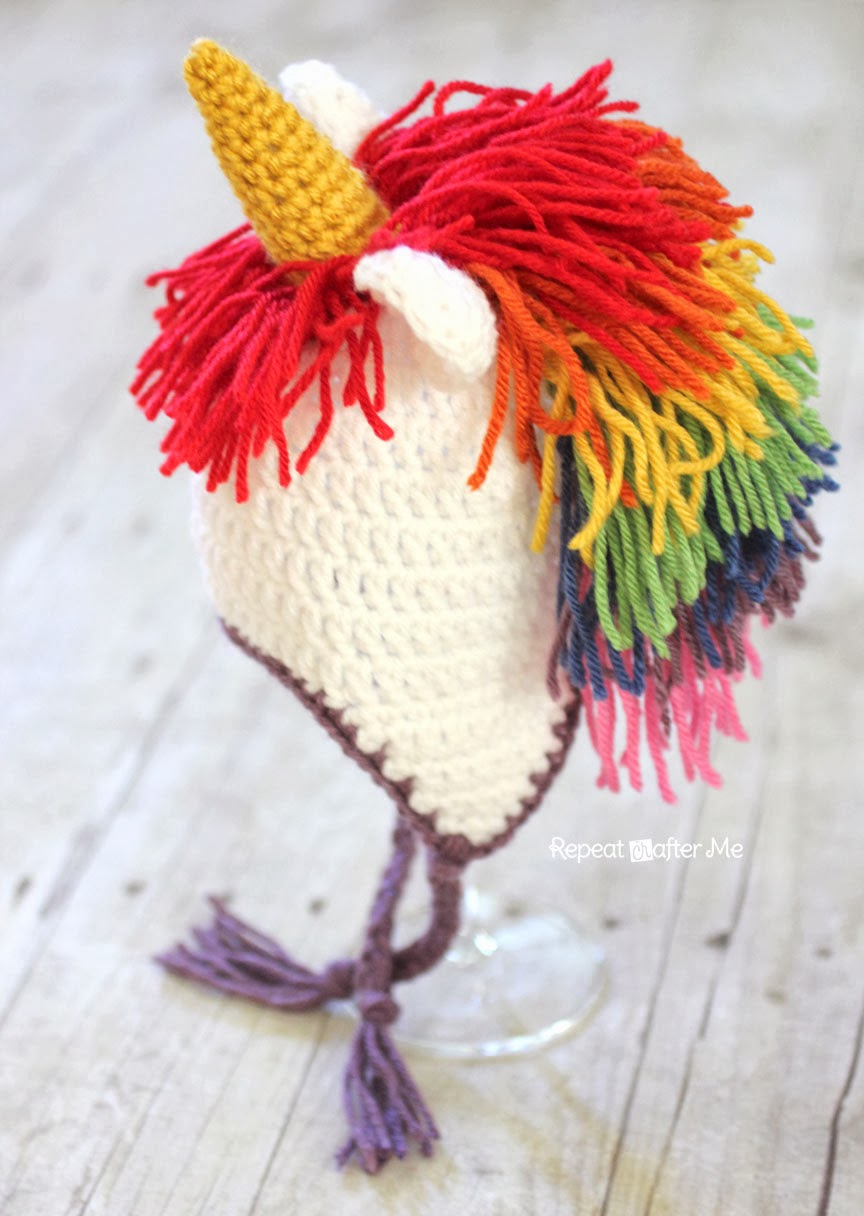 Crochet Hat With Ears Pattern Crochet Unicorn Hat Pattern Repeat Crafter Me