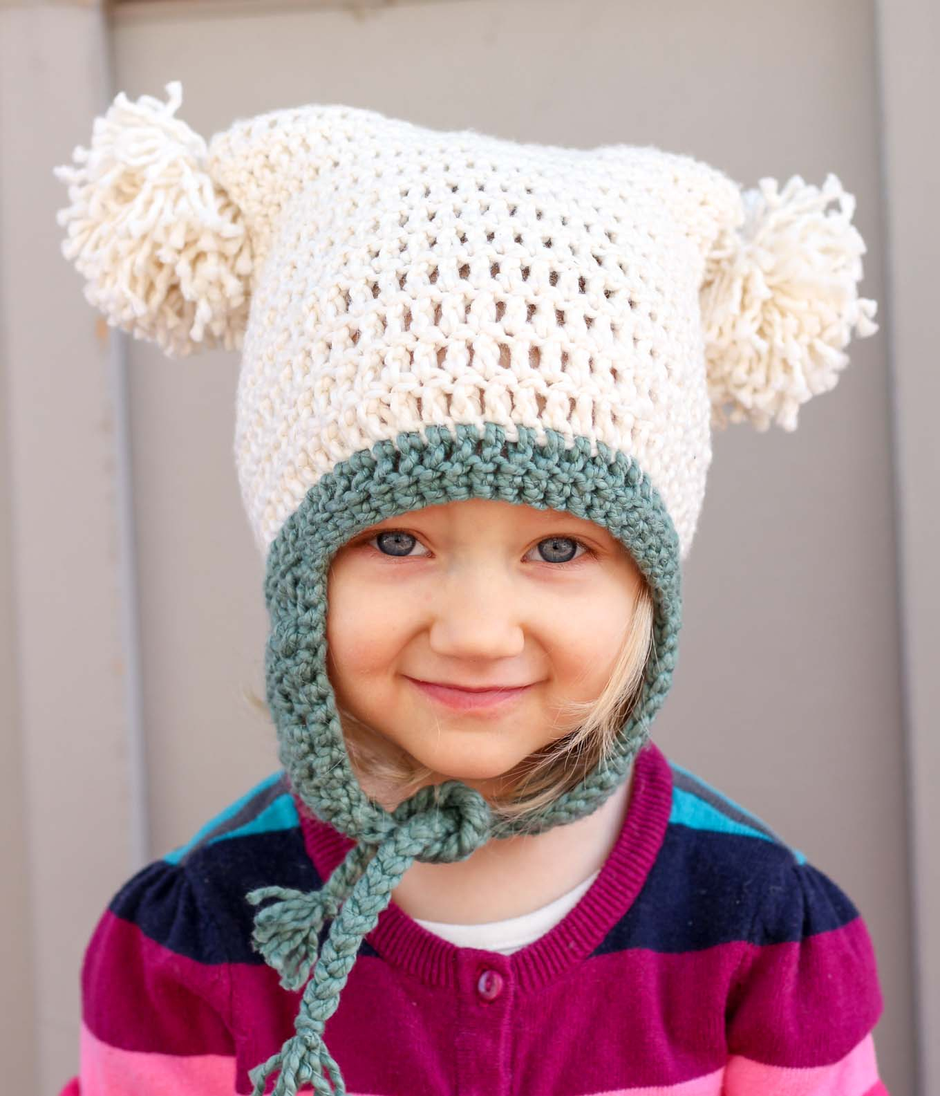 Crochet Hat With Ears Pattern Free Beginner Crochet Beanie Hat Pattern Pom Pom Party