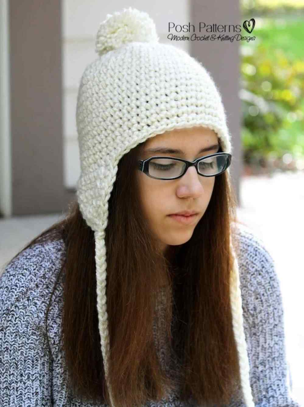 Crochet Hat With Ears Pattern Free Crochet Hat Patterns With Ear Flaps Pattern Striped Flap Classy