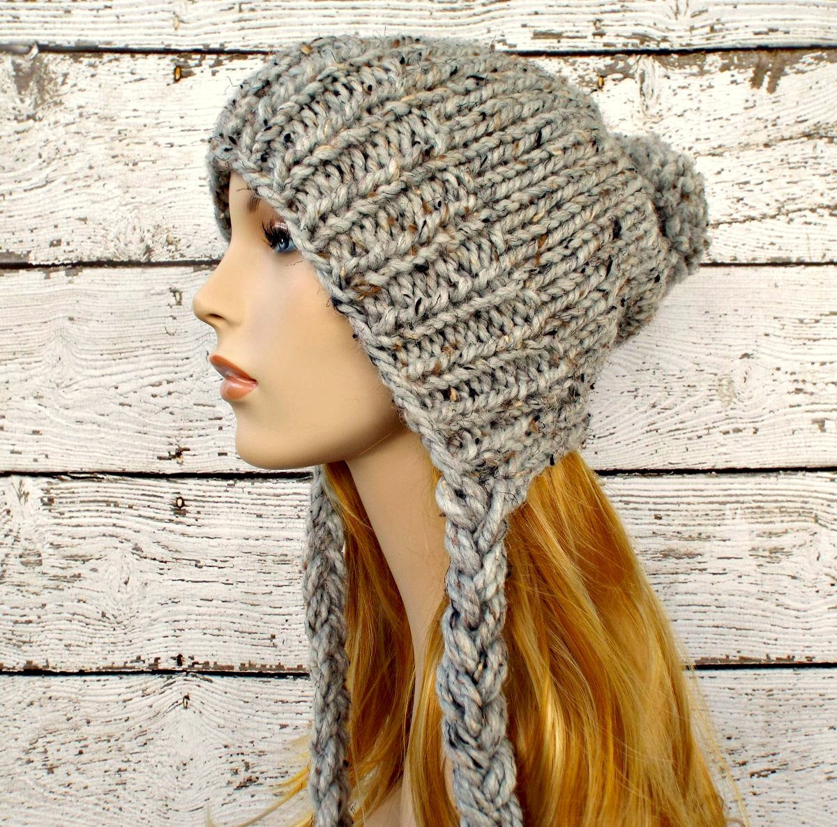 Crochet Hat With Ears Pattern Instant Download Knitting Pattern Slouchy Ear Flap Hat Pattern