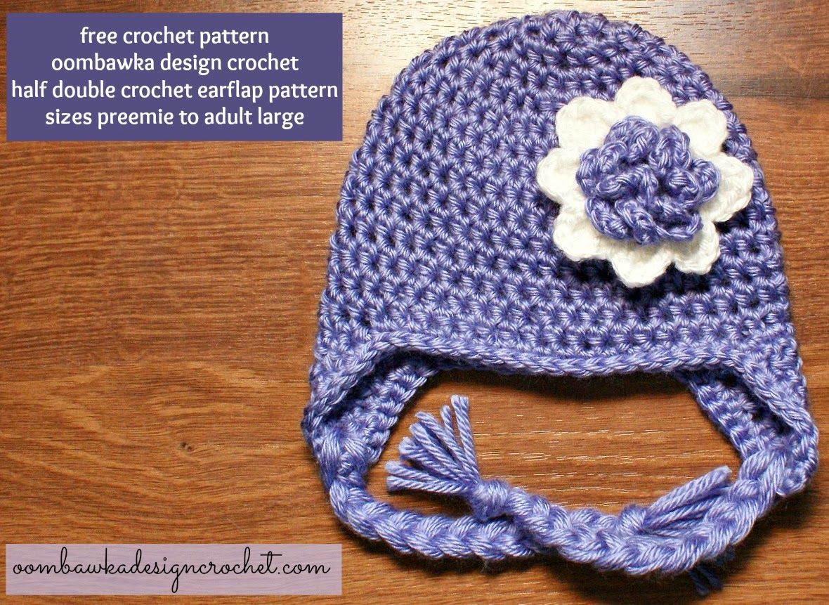 Crochet Hat With Ears Pattern Simple Half Double Crochet Ear Flap Hat Free Pattern Crochet