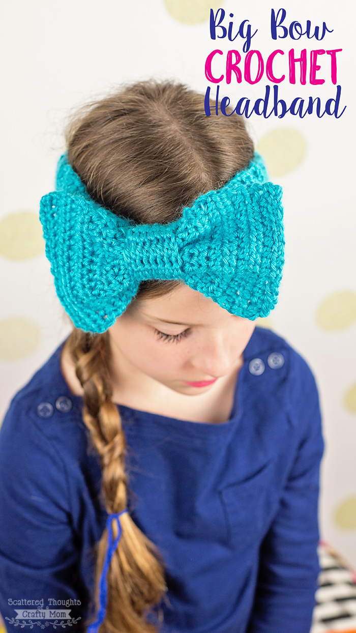 Crochet Headband With Flower Pattern Big Bow Crochet Headband Scattered Thoughts Of A Crafty Mom