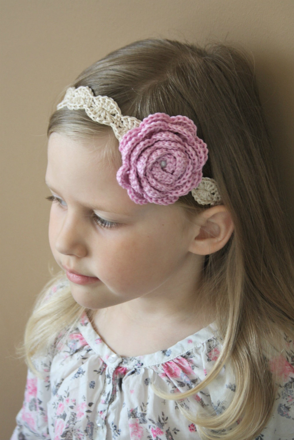 Crochet Headband With Flower Pattern Crochet Headband Maria Downloadable Crochet Pattern Lilleliis