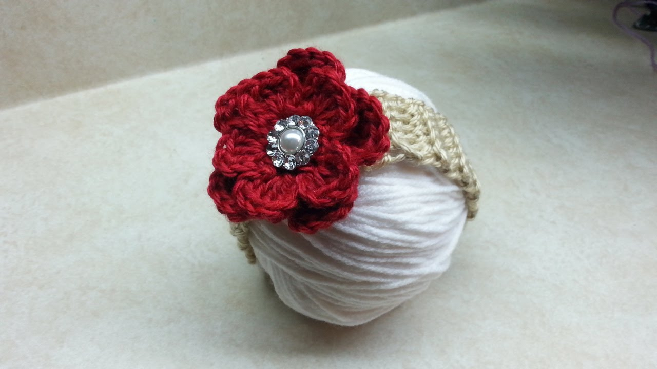Crochet Headband With Flower Pattern Crochet How To Crochet Easy Ba Headband With Flower Tutorial
