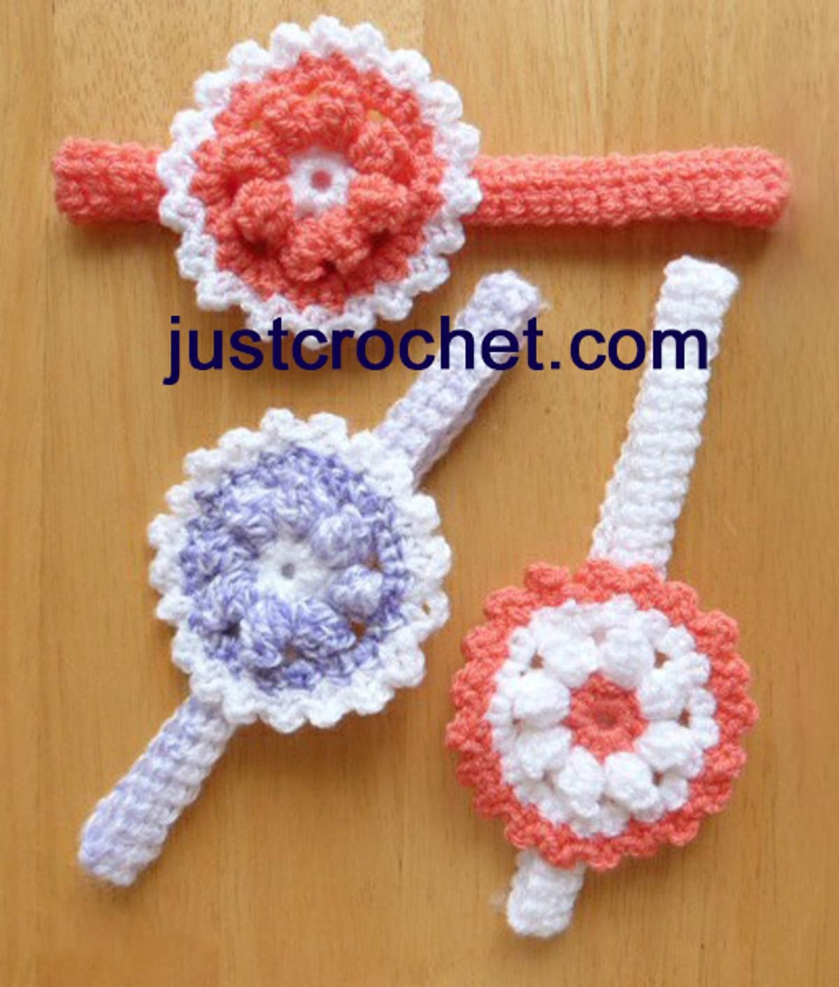 Crochet Headband With Flower Pattern Fjc123 Headband With Flower Ba Crochet Pattern Patterns