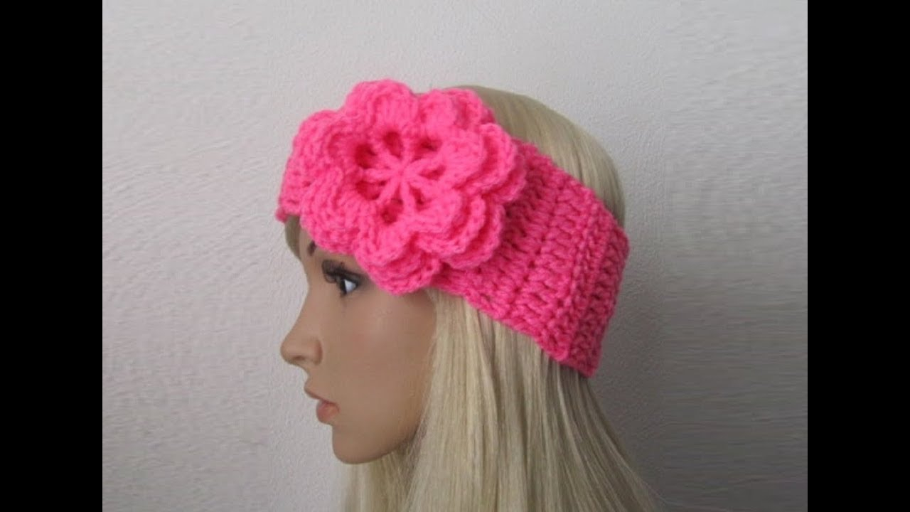 Crochet Headband With Flower Pattern How To Crochet Earwarmerheadband With A Flower Pattern 28