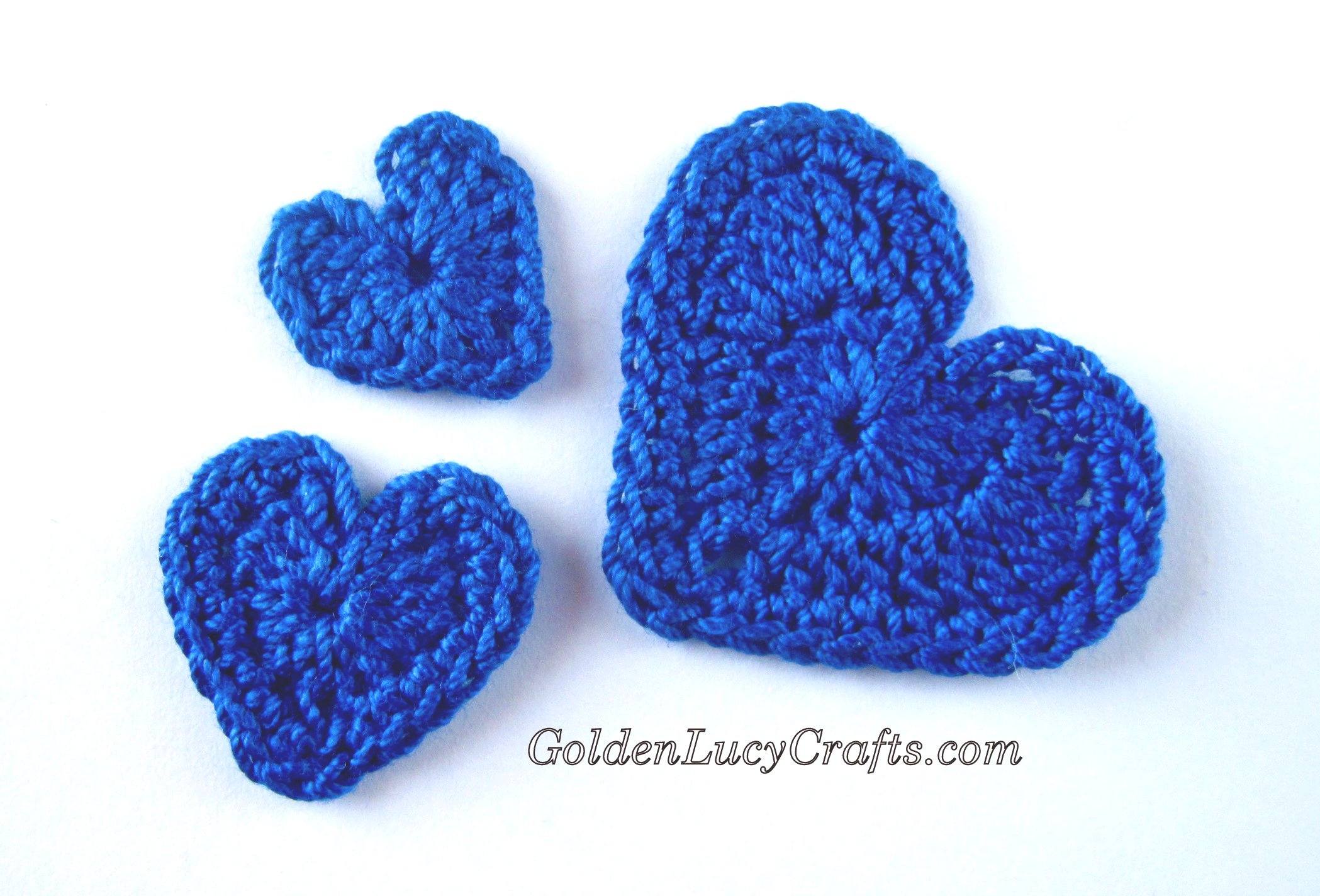 Crochet Heart Pattern Crochet Hearts Applique Free Crochet Pattern Goldenlucycrafts