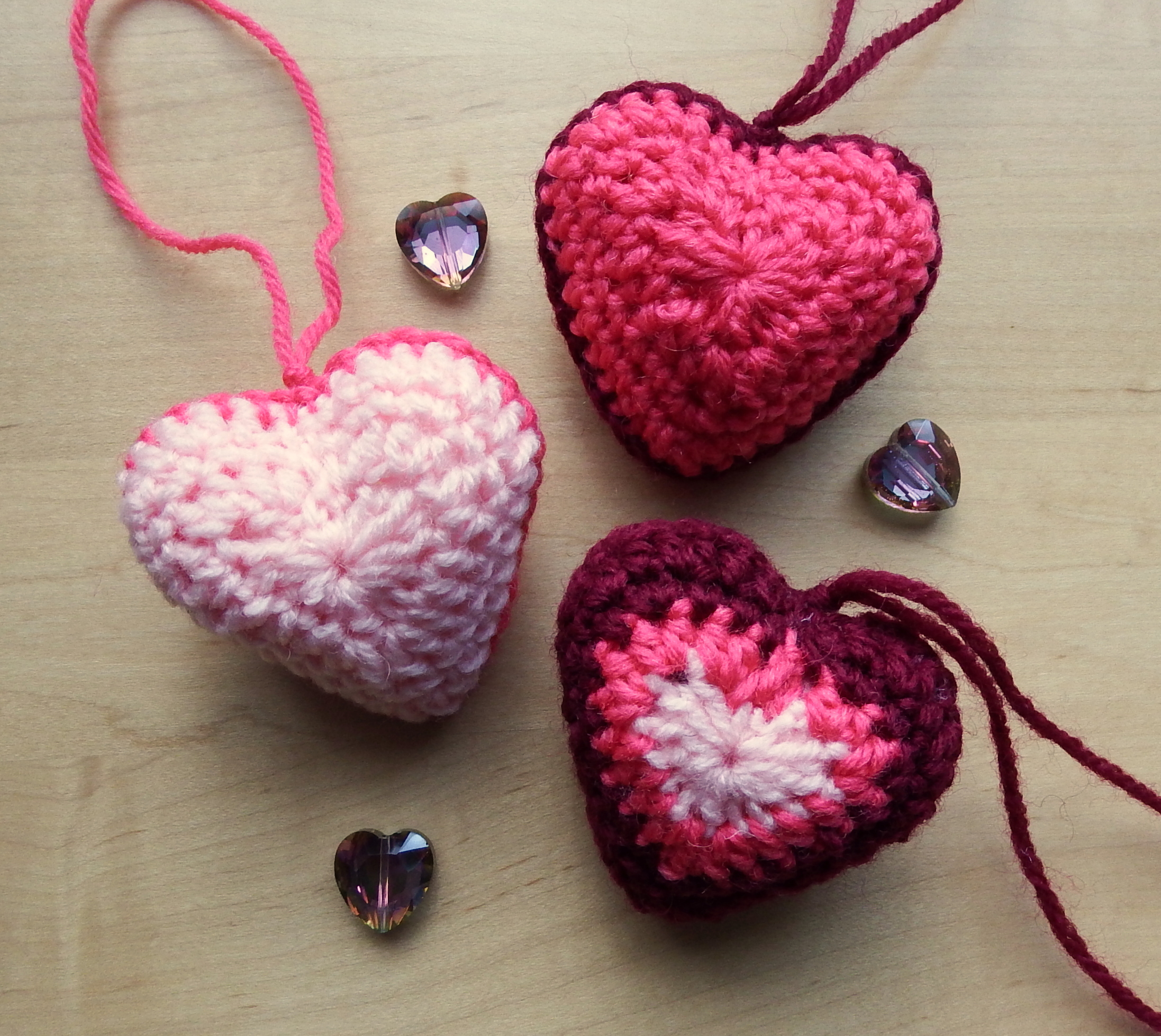 Crochet Heart Patterns Hanging Hearts Make My Day Creative