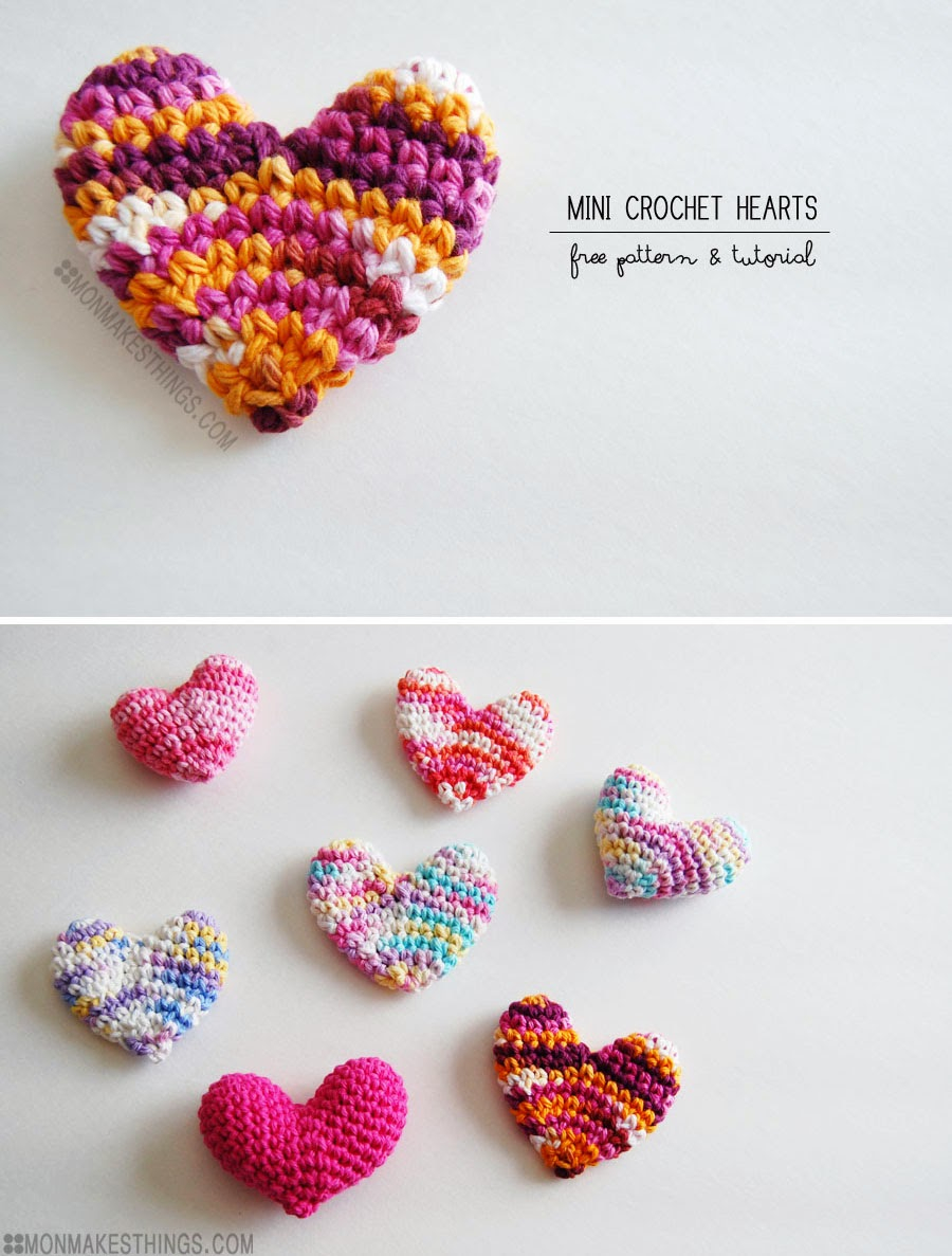 Crochet Heart Patterns Mon Makes Things Mini Crochet Heart Pattern