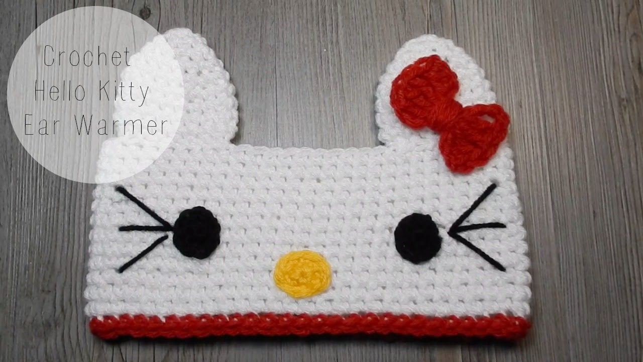 Crochet Hello Kitty Bow Pattern Diy Hello Kitty Crochet Ear Warmer Tutorial Youtube