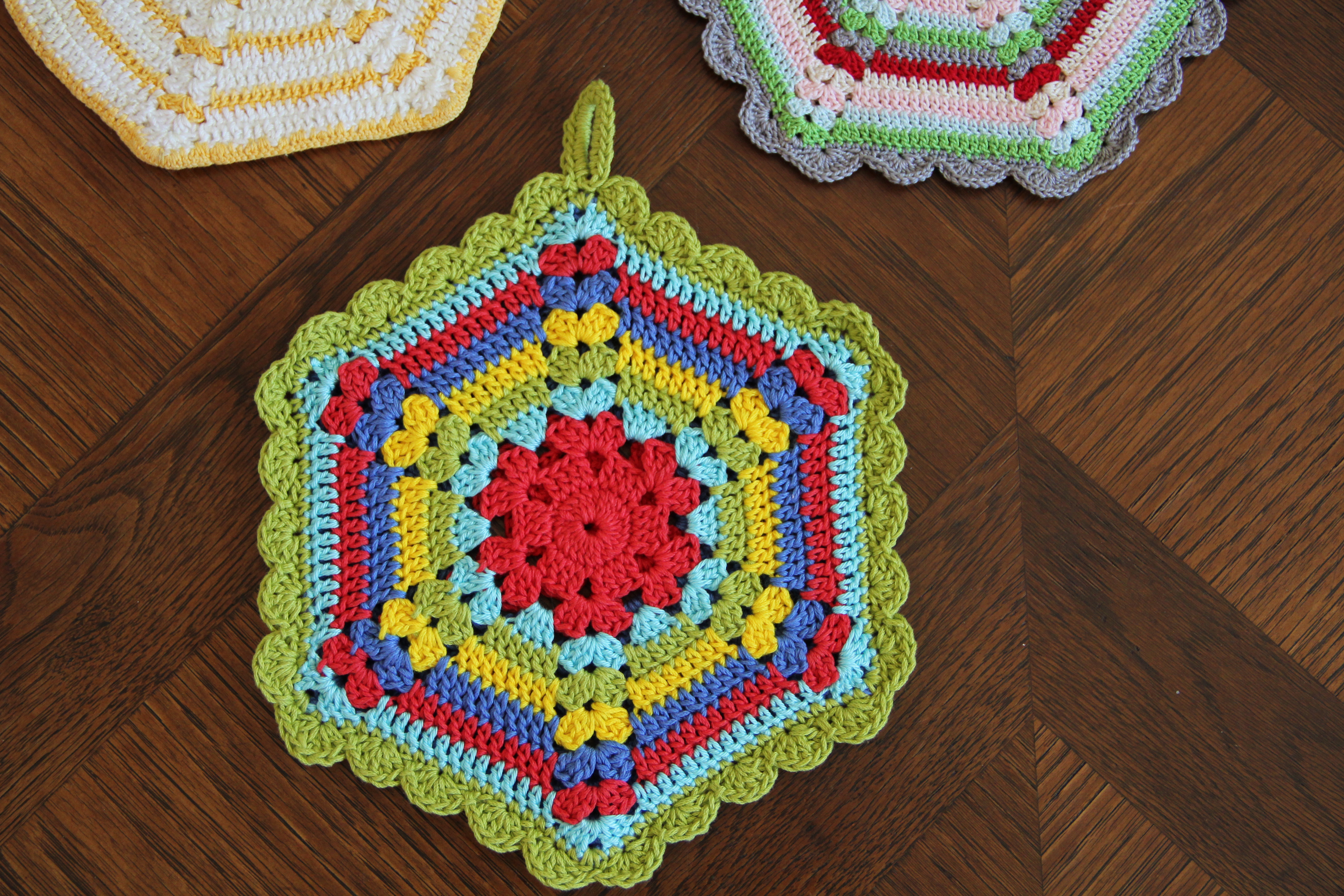 Crochet Holder Pattern Free Vintage Crochet Climbing Trellis Hexagon Pot Holder Pattern