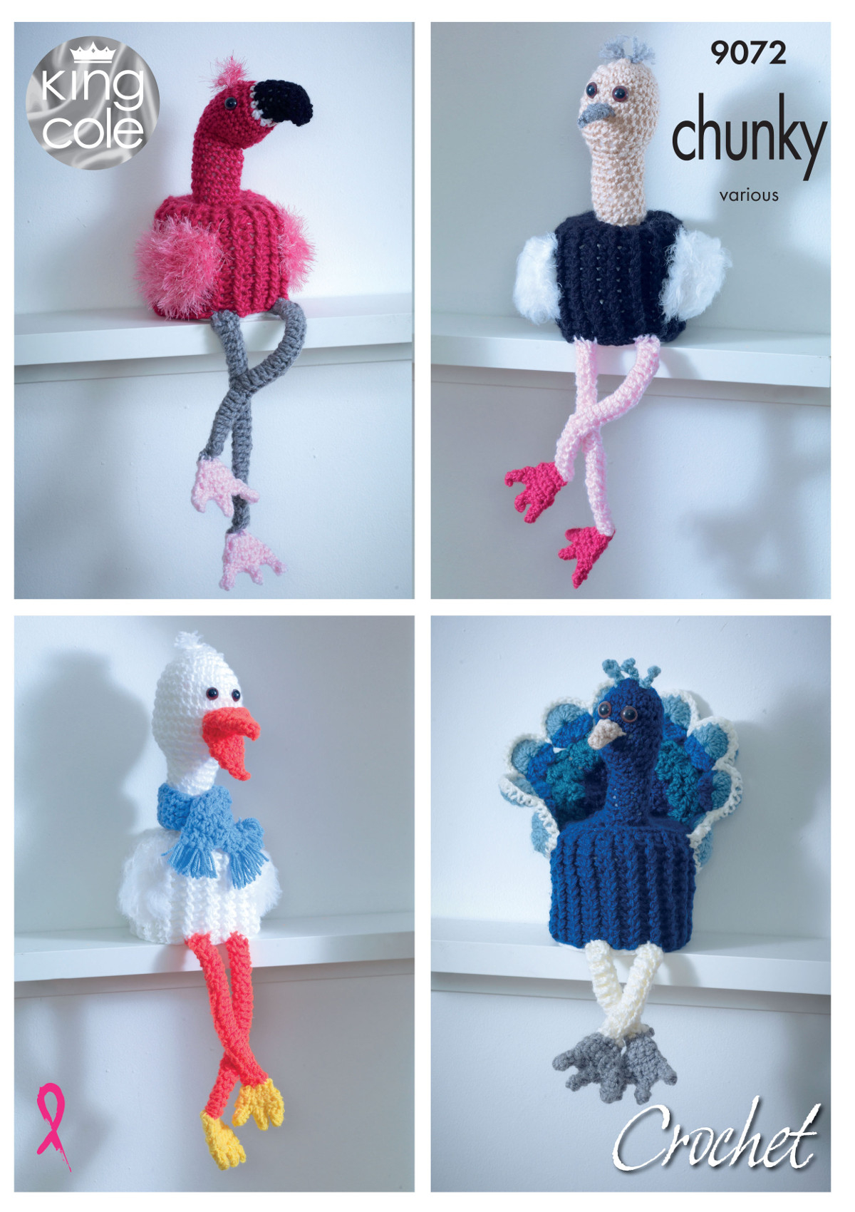 Crochet Holder Pattern King Cole Crochet Pattern Toilet Roll Holder Flamingo Ostrich Stork