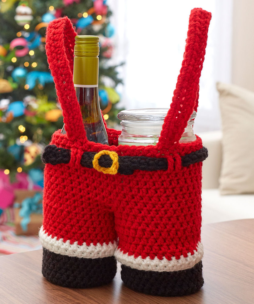 Crochet Holder Pattern Santa Pants Gift Holder Red Heart