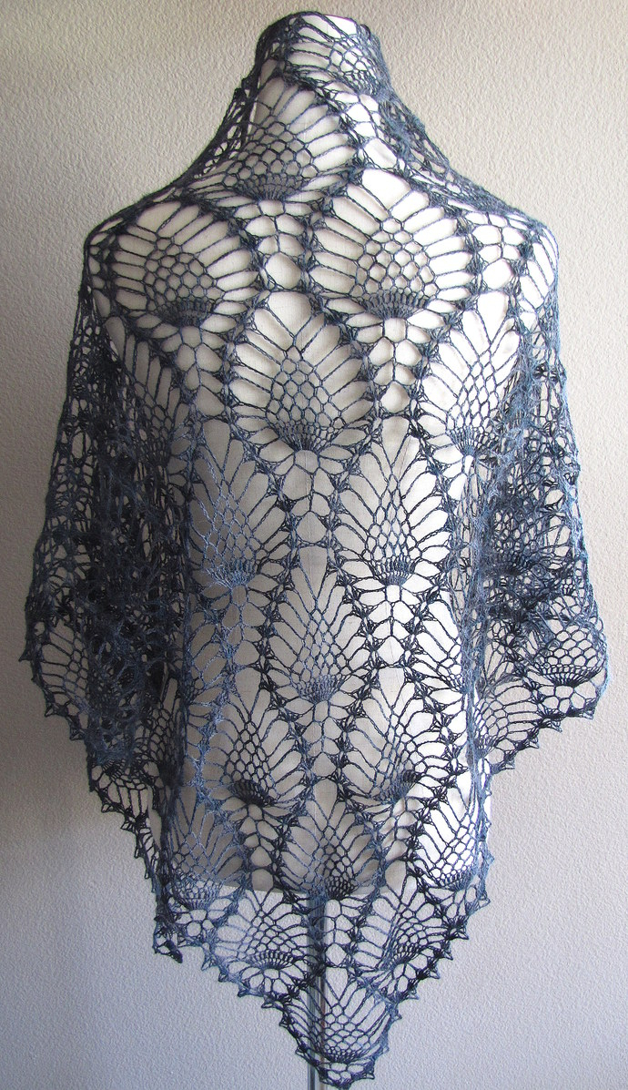 Crochet Lace Shawl Pattern Charcoal Pineapple Lace Shawl Crochet Hand Izaisenrework