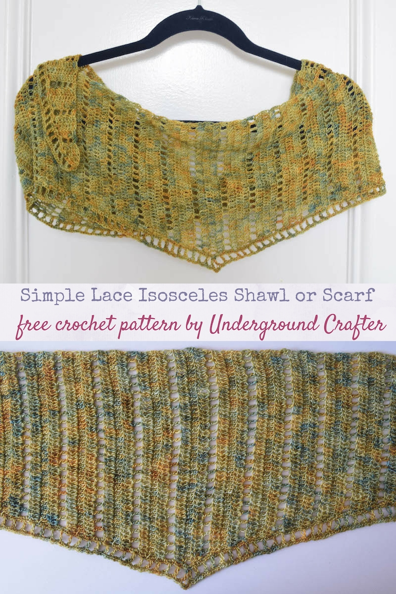 Crochet Lace Shawl Pattern Crochet Pattern Simple Lace Isosceles Shawl Or Scarf Underground