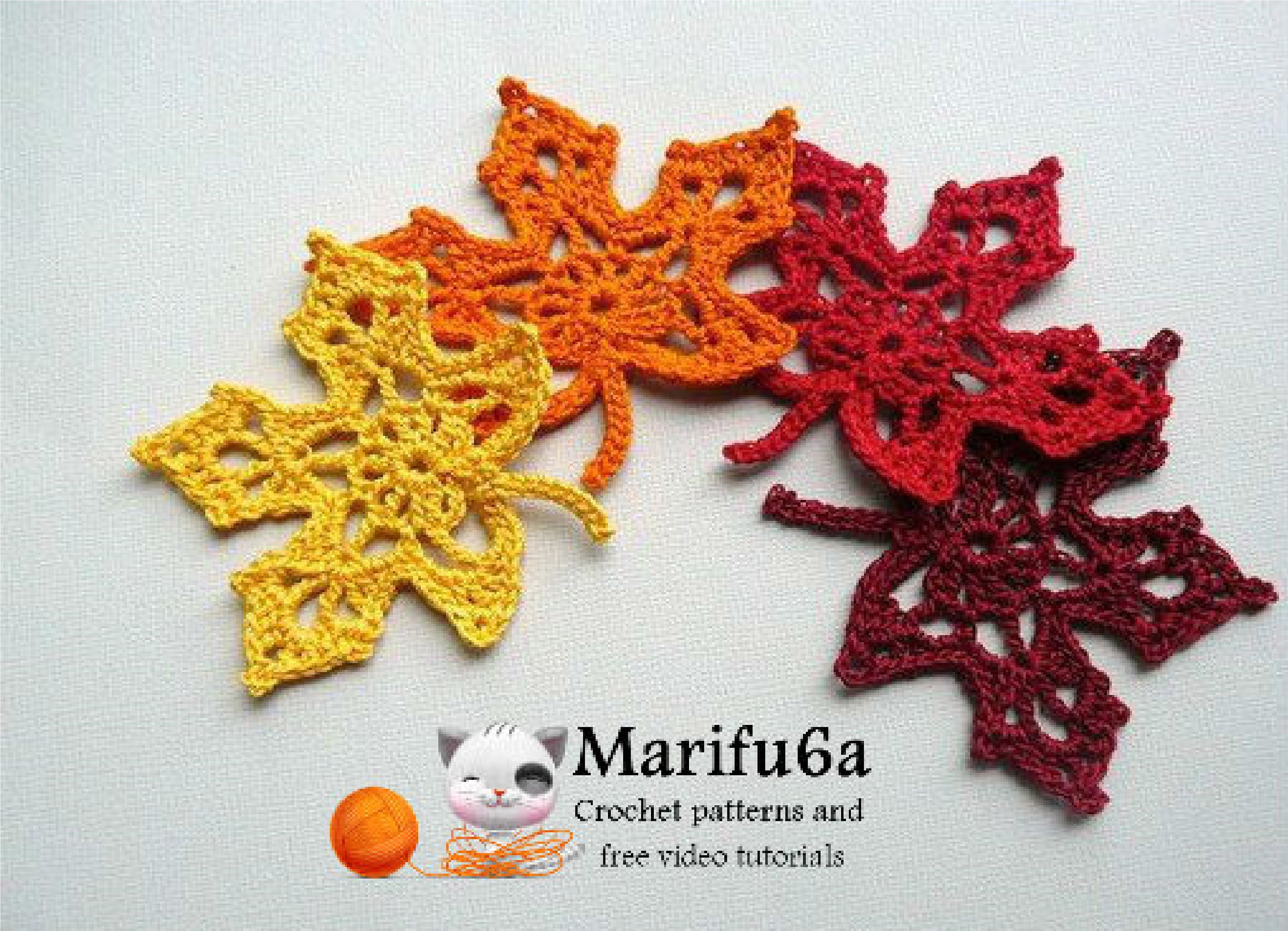 Crochet Leaf Pattern Video Crochet Maple Autumn Leaf Pattern Marifu6a Etsy