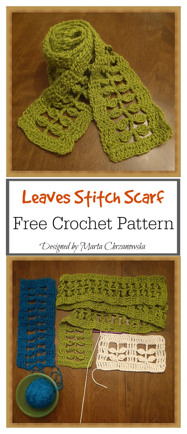 Crochet Leaf Pattern Video Little Leaves Stitch Scarf Free Crochet Pattern Cool Creativities