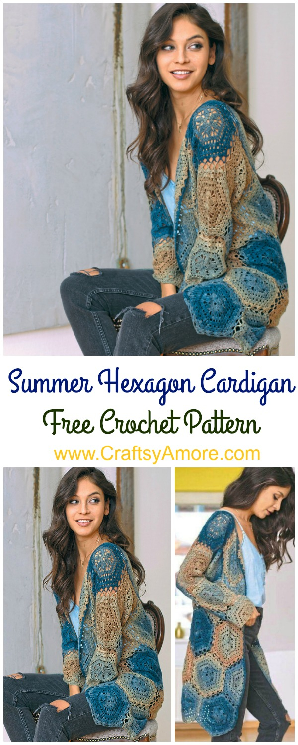 Crochet Long Cardigan Pattern Crochet Summer Hexagon Cardigan Free Pattern