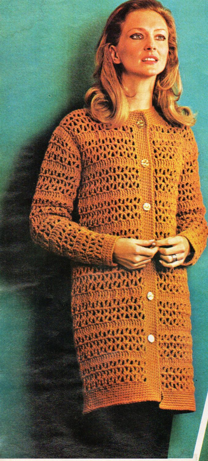 Crochet Long Cardigan Pattern Womens Crochet Pattern Pdf Womens Crochet Coat Cardigan Long Length
