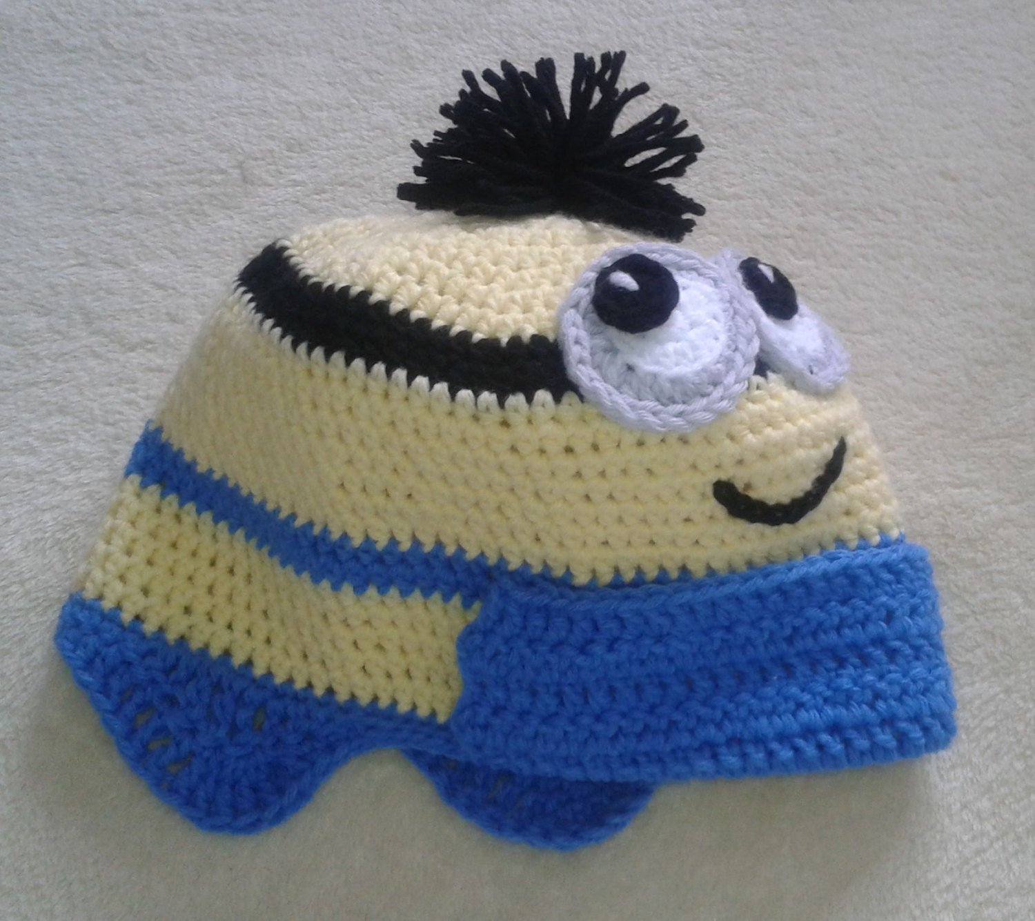Crochet Minion Hat Pattern Croshet Pattern Funny Earflap Hat Inspired Minions Pdf Etsy