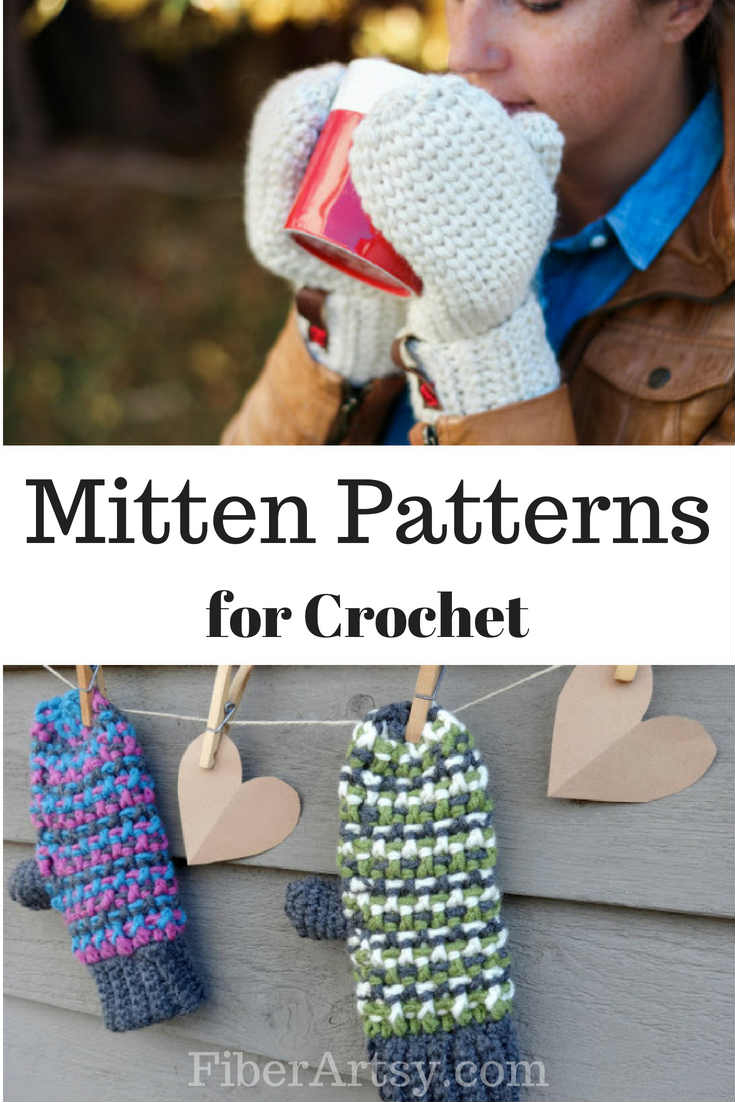 Crochet Mitten Pattern 11 Free Patterns For Crochet Mittens Fiberartsy