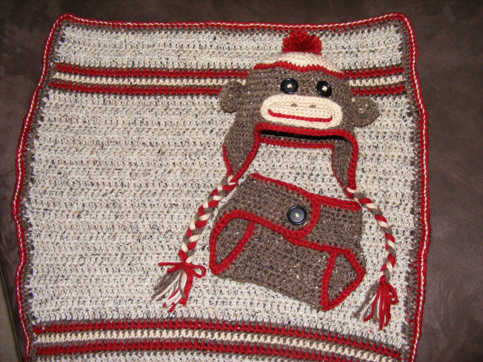 Crochet Monkey Blanket Pattern Centersock Monkey Ba Set Crochetcenter