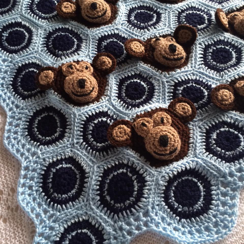 Crochet Monkey Blanket Pattern Cheeky Monkeys Crochet Blanket Patternpiper