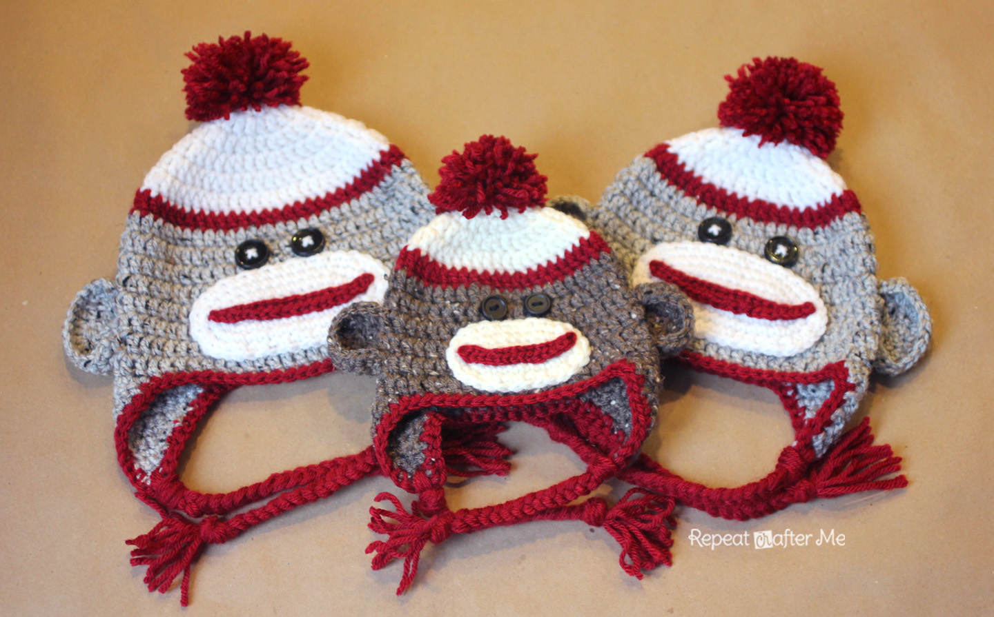 Crochet Monkey Blanket Pattern Crochet Sock Monkey Hat Pattern Repeat Crafter Me