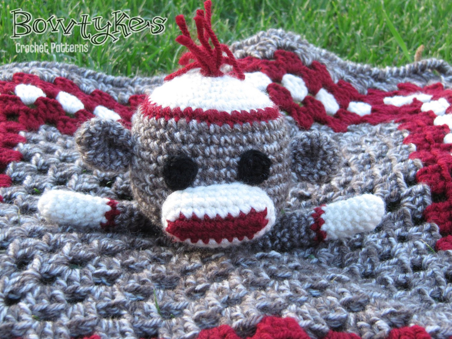Crochet Monkey Blanket Pattern Sock Monkey Lovey Crochet Pattern Instant Download Etsy