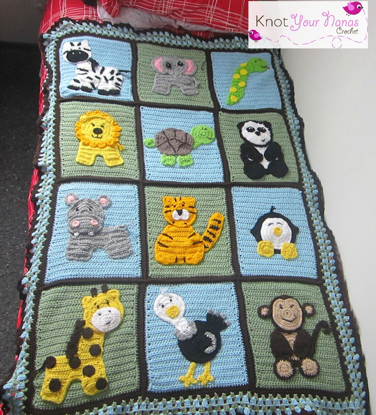 Crochet Monkey Blanket Pattern Zoo Blanket Crochet Animal Applique Patterns Available For Purchase