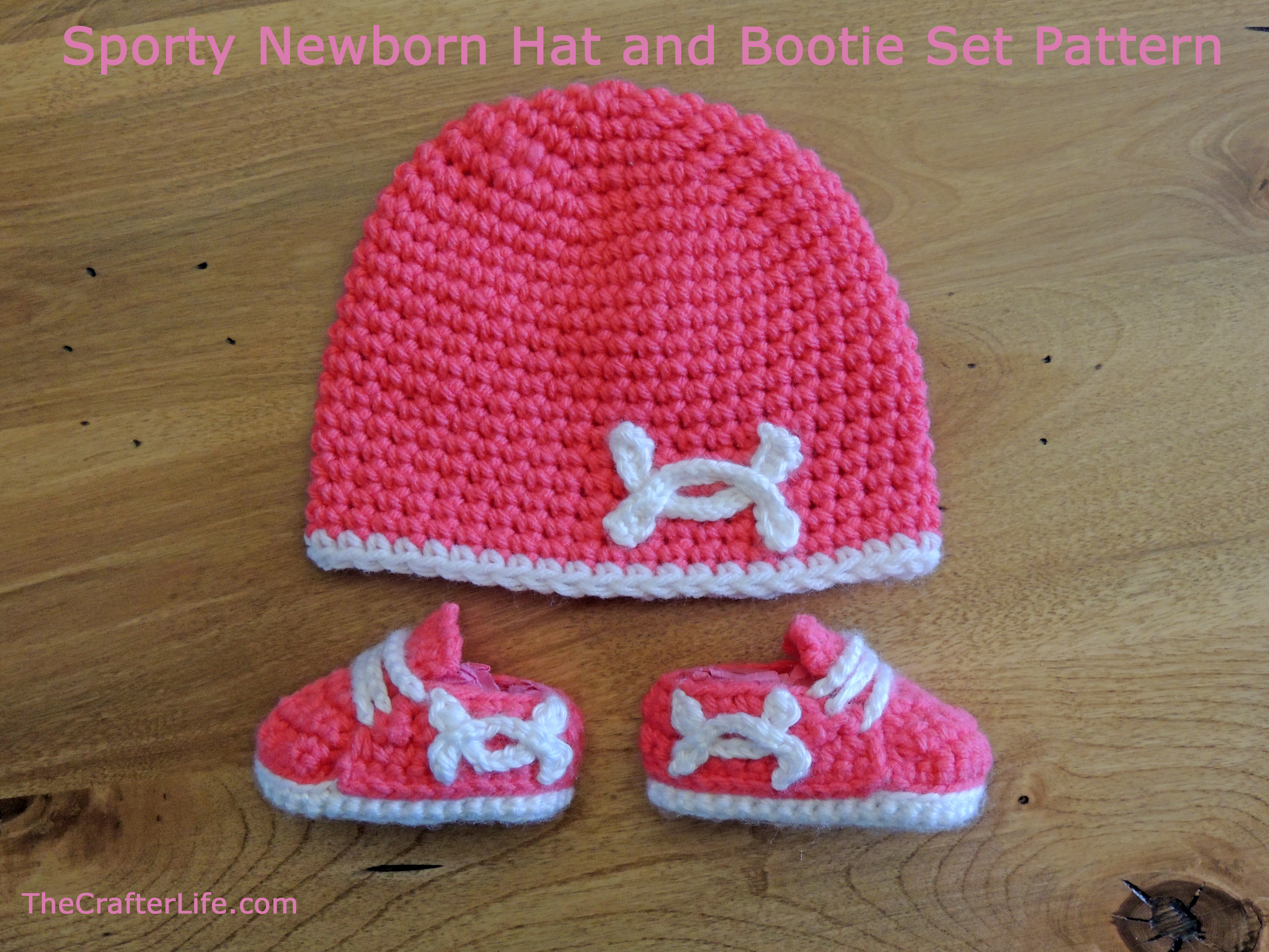 Crochet Newborn Hat Pattern Sporty Newborn Hat And Bootie Set Pattern The Crafter Life