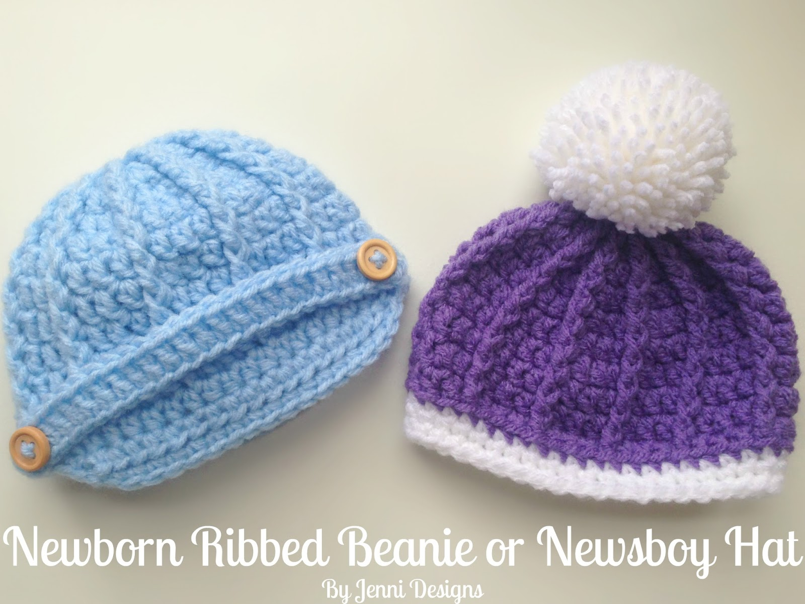 Crochet Newborn Newsboy Hat Pattern Free Jenni Designs Free Crochet Pattern Newborn Ribbed Beanie Or