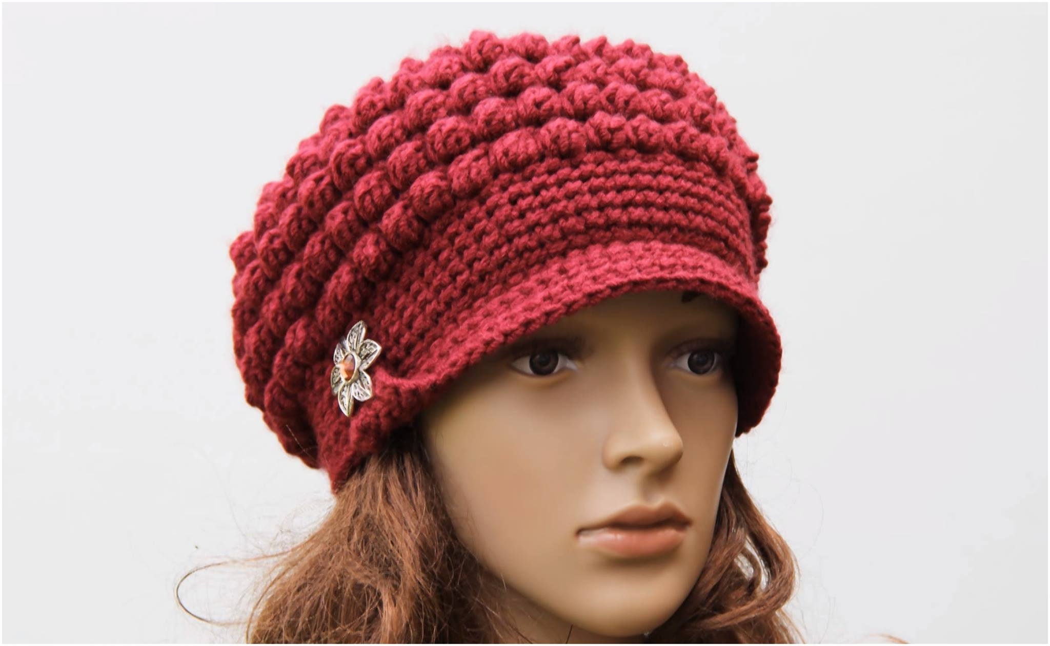 Crochet Newsboy Hat Pattern Free Crochet Brimmed Hat Free Pattern Yarn Hooks