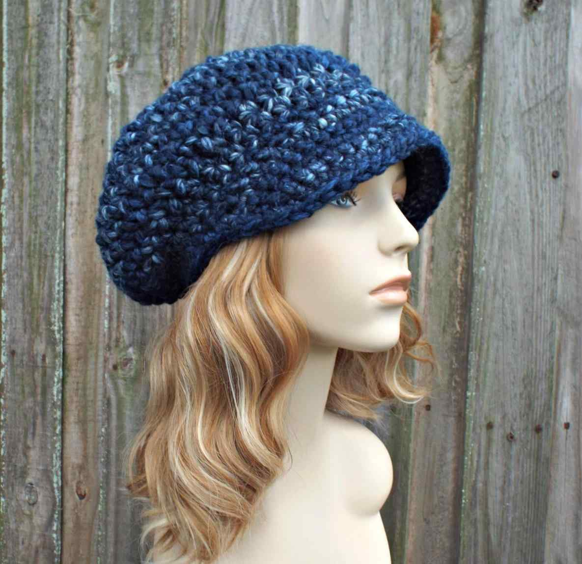 Crochet Newsboy Hat Pattern Free Mixed Blue Slouchy Rhpinterestcouk Graphite Tweed Grey