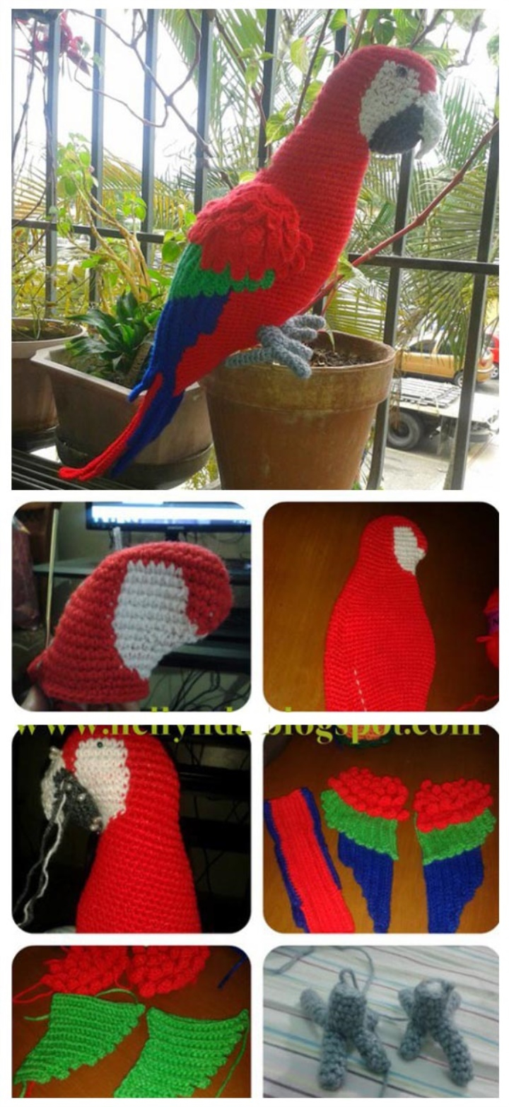 Crochet Parrot Pattern Beautiful Crochet Parrot Ara Macaw