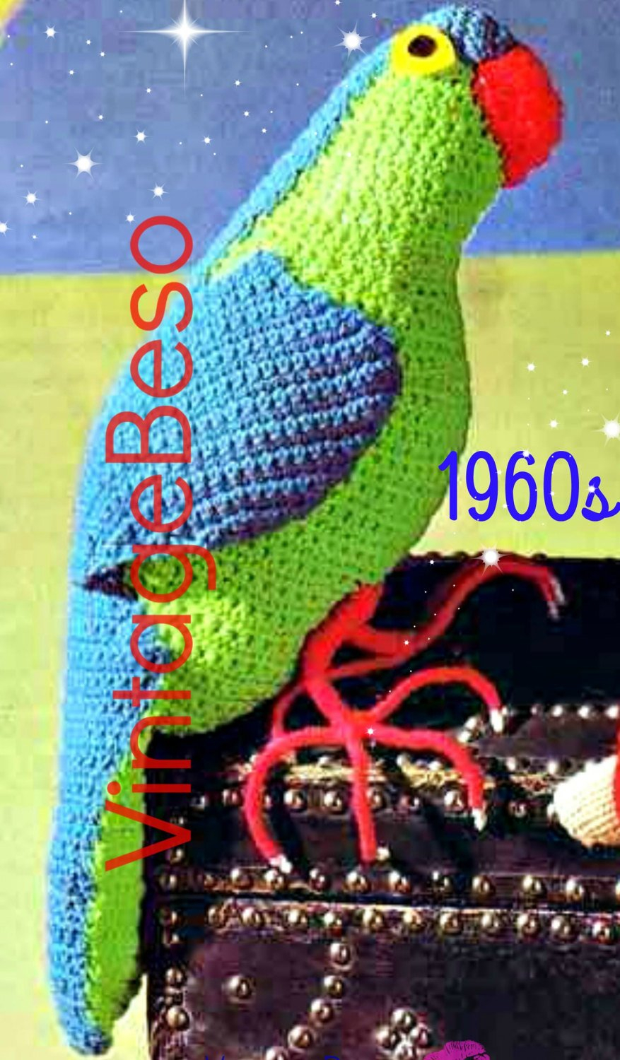 Crochet Parrot Pattern Parrot Crochet Pattern Instant Download Pdf Pattern Vintage