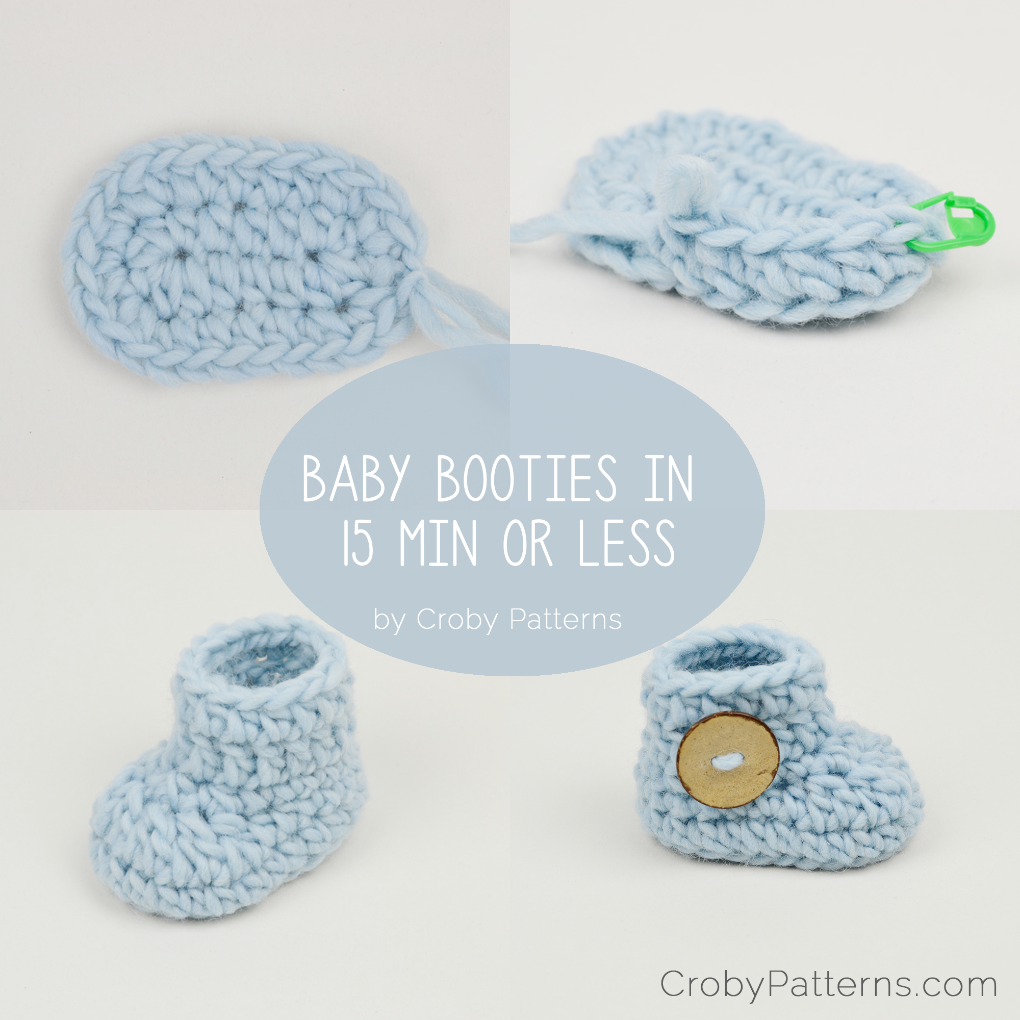 Crochet Pattern For Baby Booties Crochet Ba Booties In 15 Minutes Or Less Cro Patterns