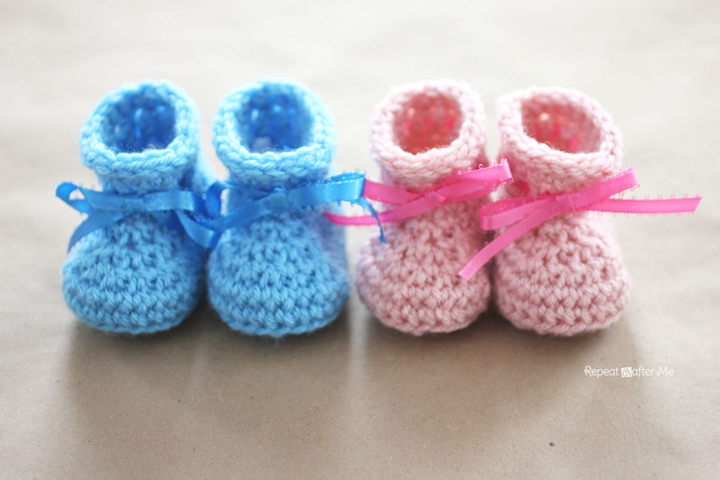 Crochet Pattern For Baby Booties Crochet Newborn Ba Booties Pattern Repeat Crafter Me