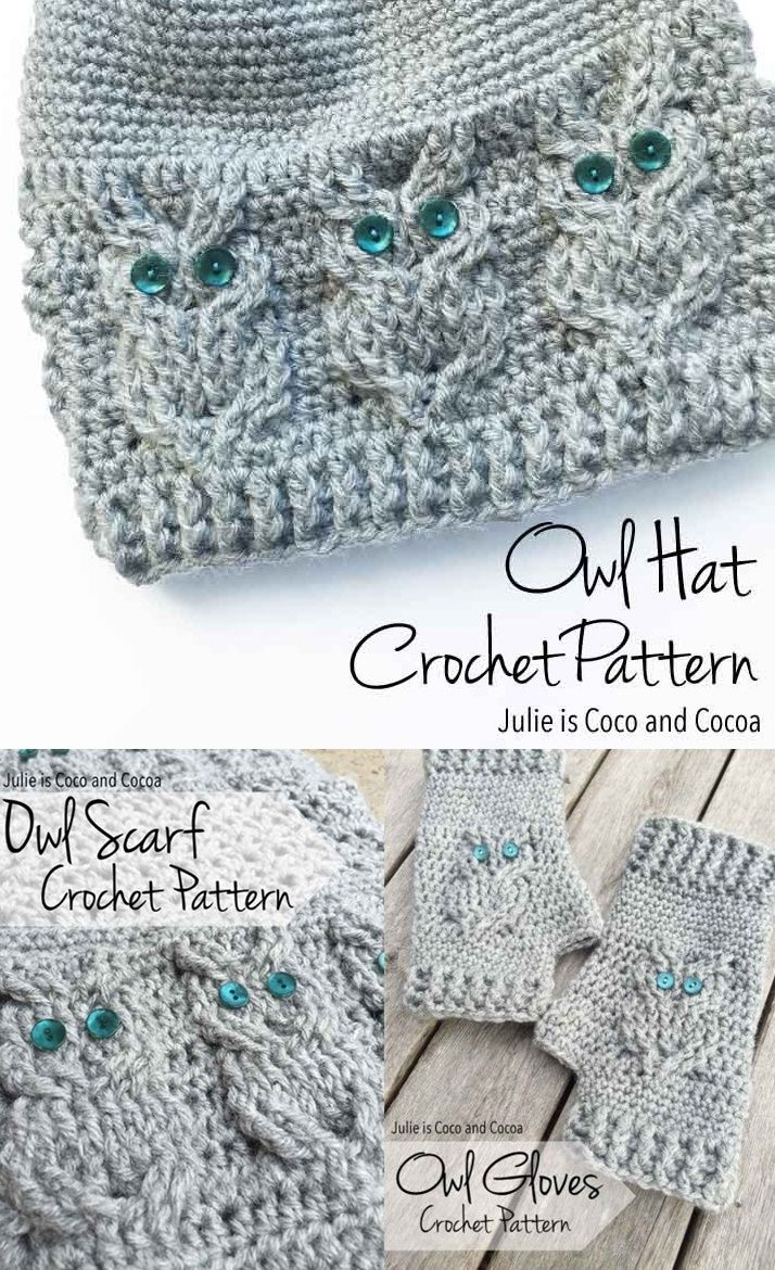 Crochet Pattern Free Owl Crochet Free Patterns Including A Scarf Gloves And Hat