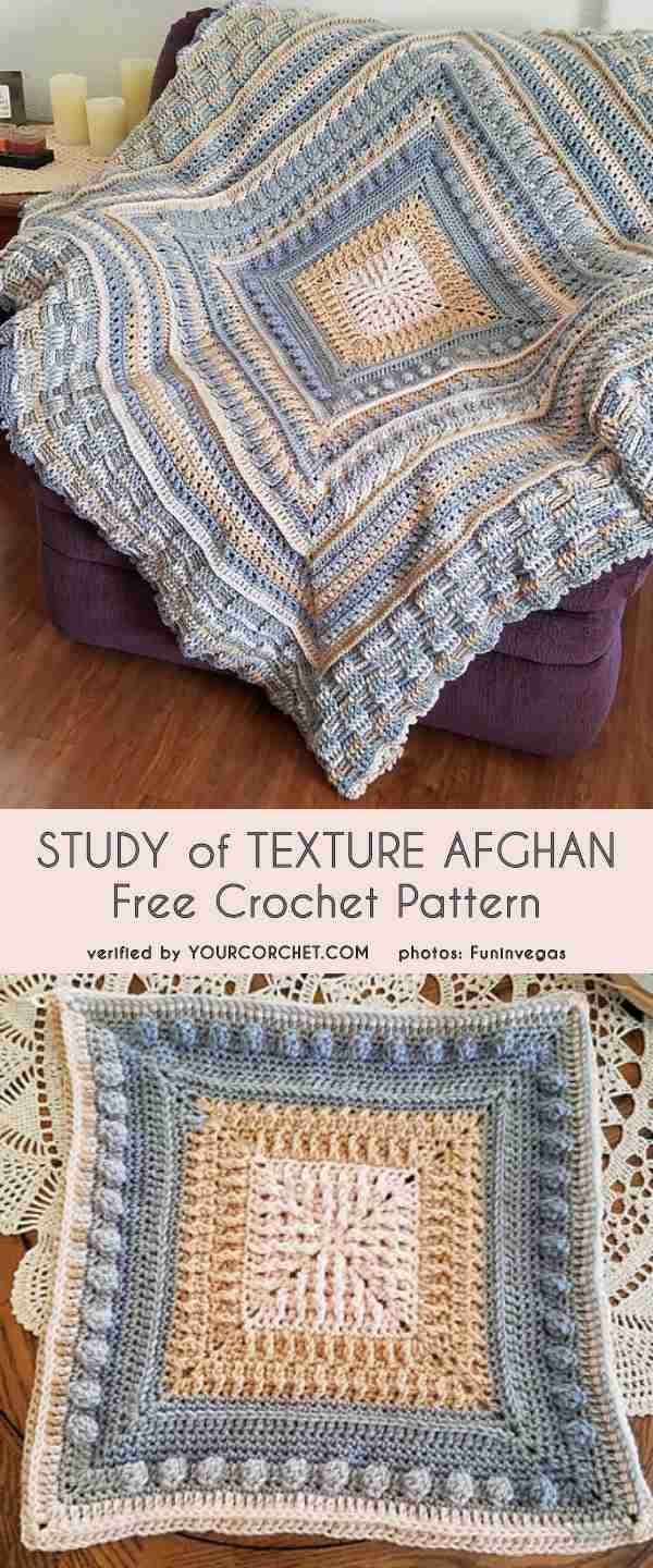 Crochet Pattern Free Study Of Texture Afghan Cal Free Crochet Pattern Crochet