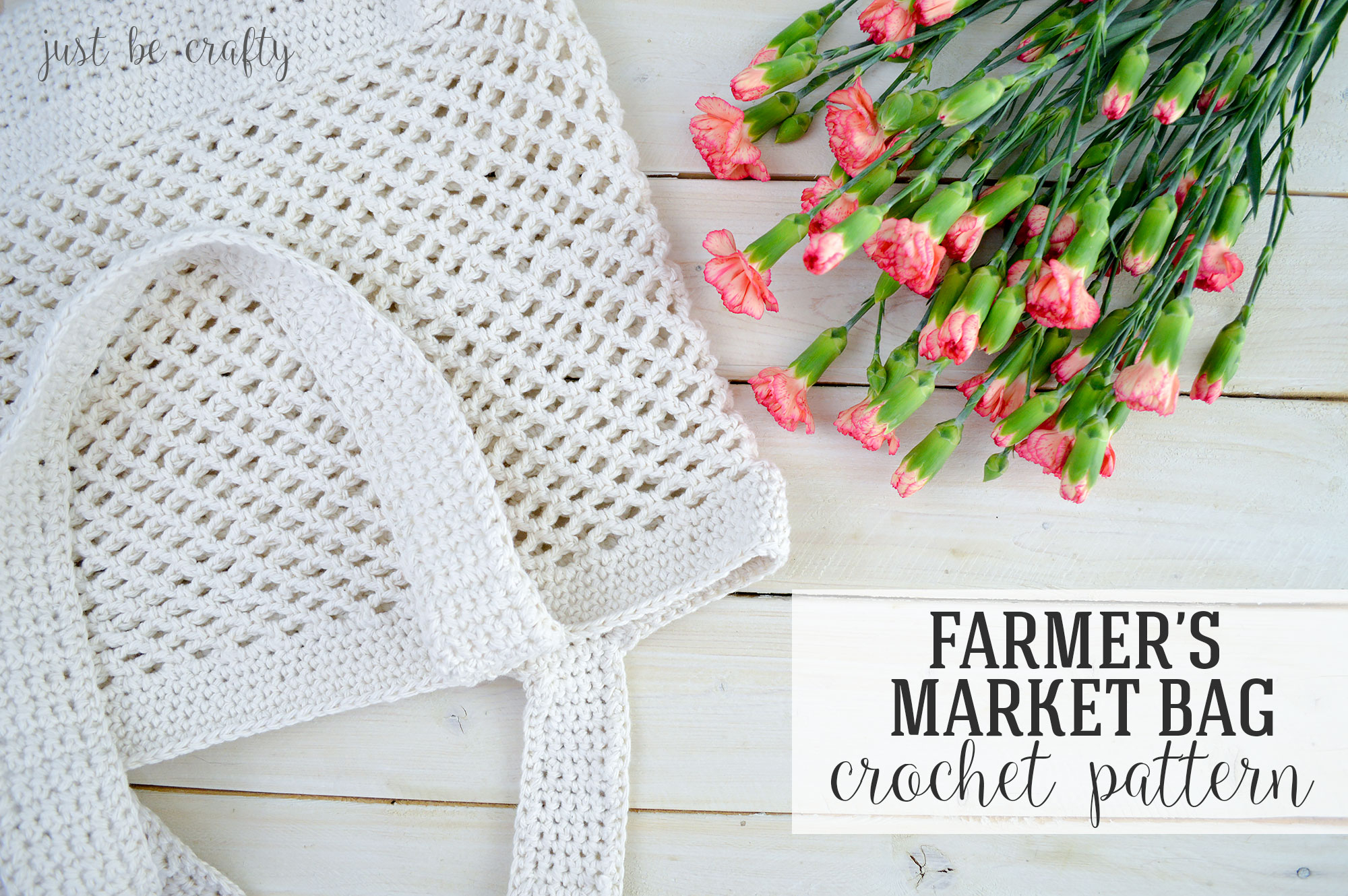 Crochet Pattern Market Bag Crochet Farmers Market Bag Pattern Free Pattern Just Be Crafty