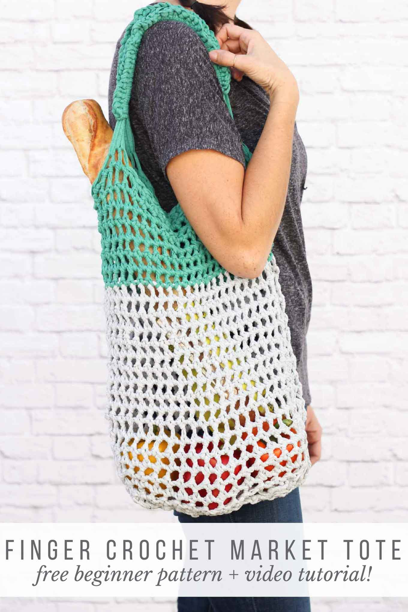 Crochet Pattern Market Bag Free Market Tote Bag Pattern Finger Crochet Video Tutorial