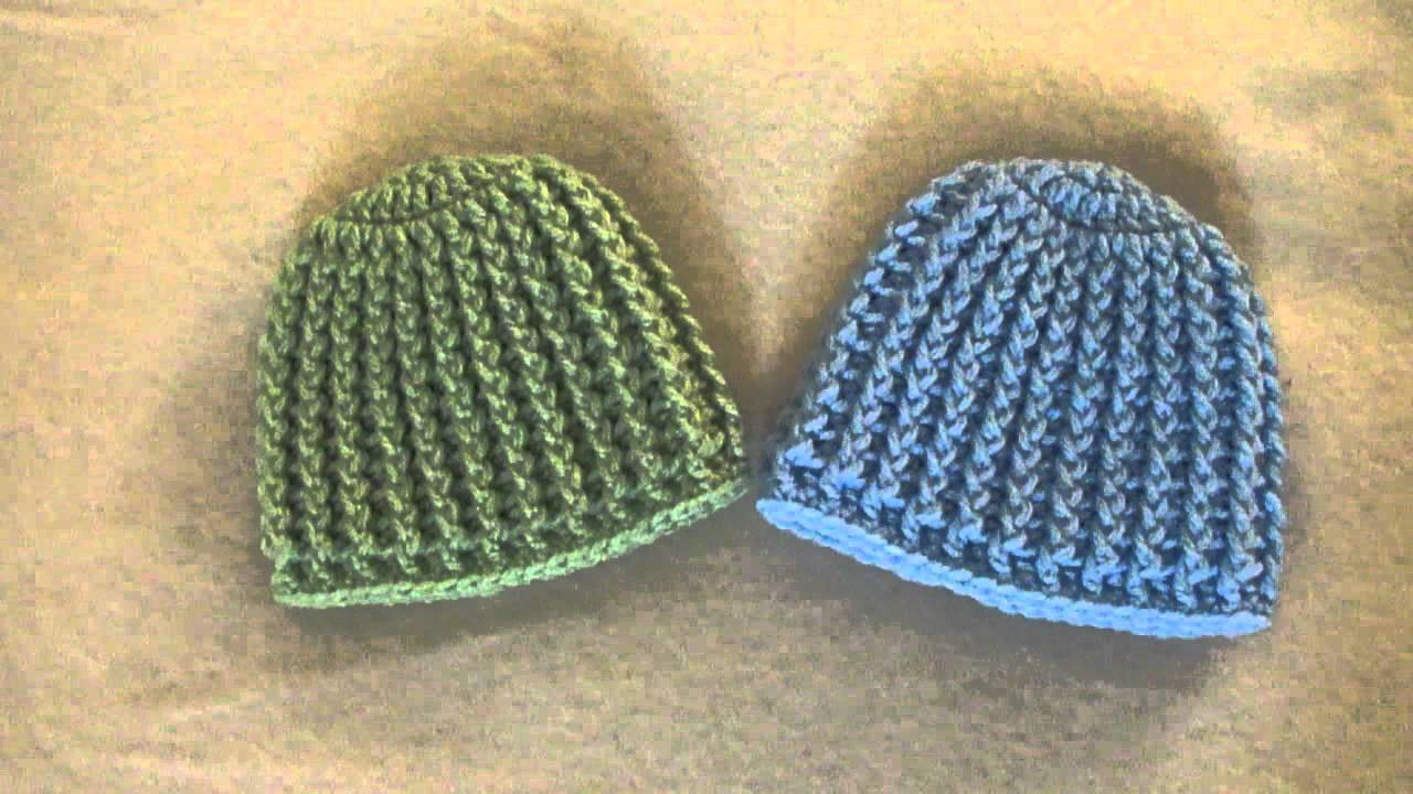 Crochet Patterns Baby Hats Crochet Ribbed Ba Beaniehat Youtube