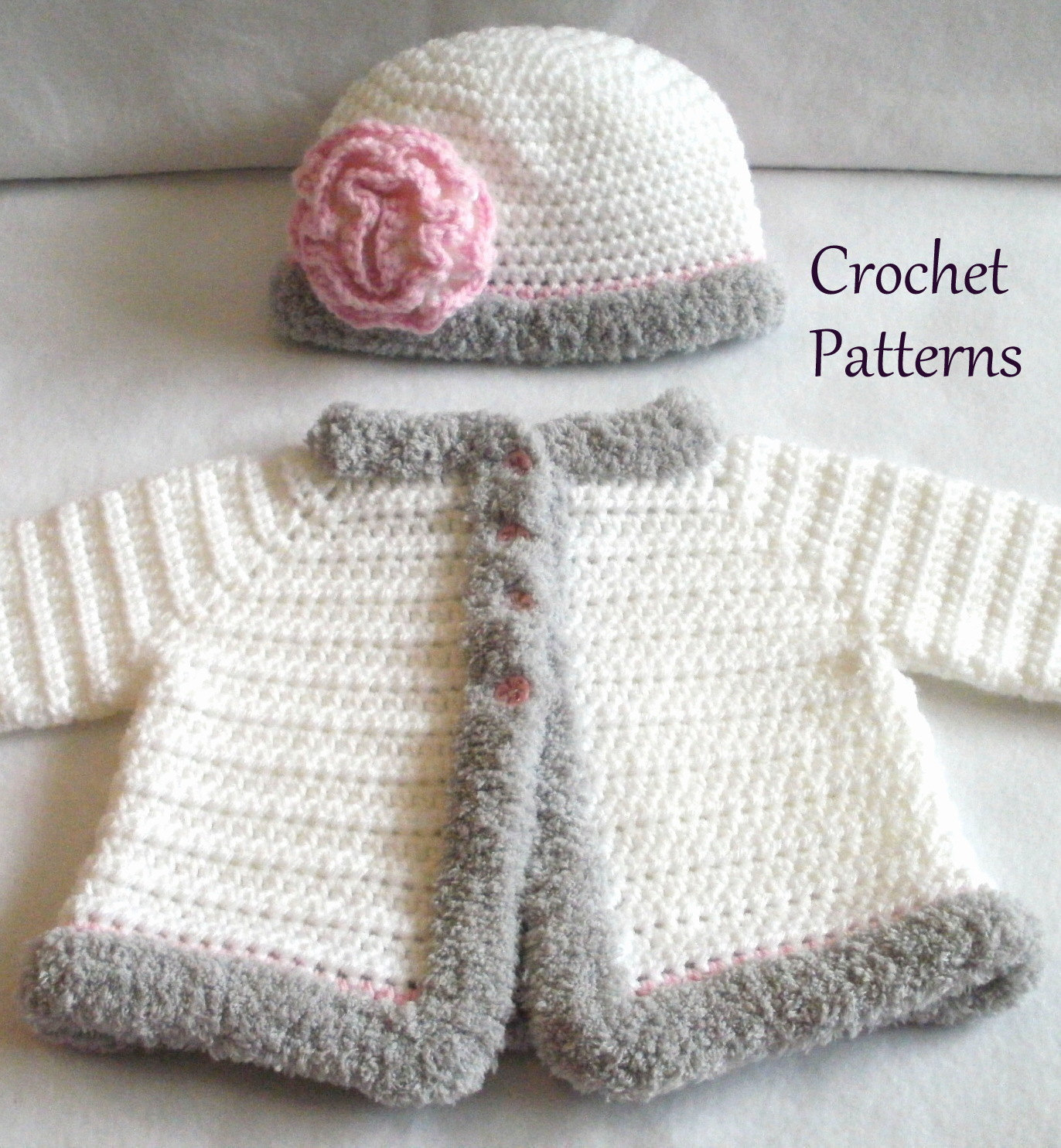 Crochet Patterns For Baby Crochet Pattern Ba Sweater Hat Patterns The Laura Ba Etsy