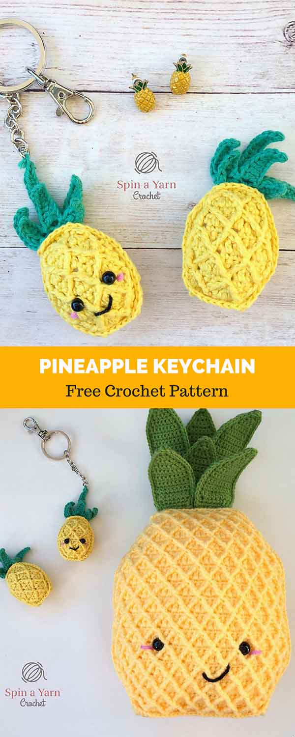 Crochet Pineapple Pattern Pineapple Keychain Free Crochet Pattern All About Patterns