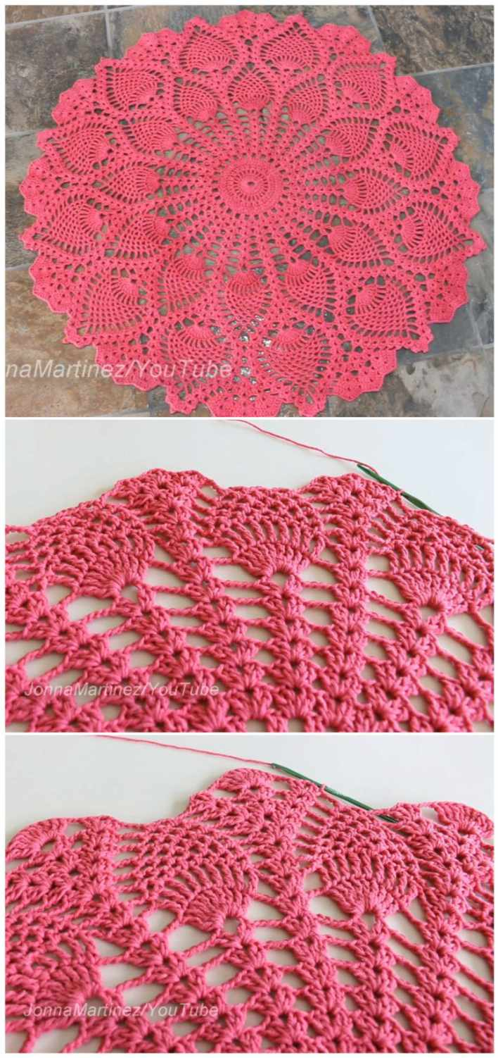 Crochet Pineapple Pattern Pineapple Tablecloth Medley Free Crochet Pattern Styles Idea